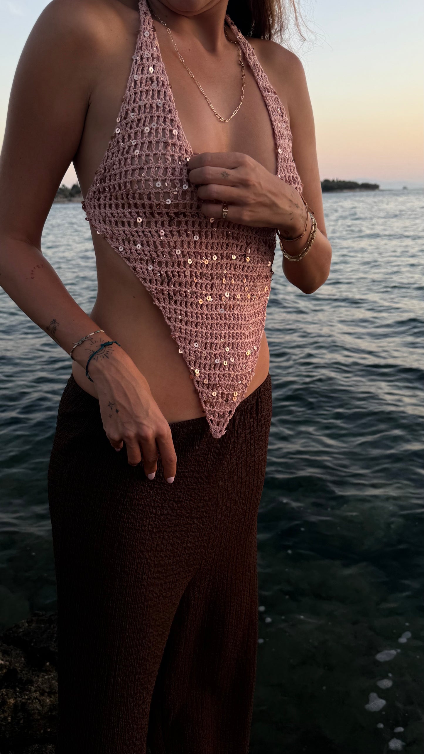 Sirena Top Blush Pink Handmade Crochet